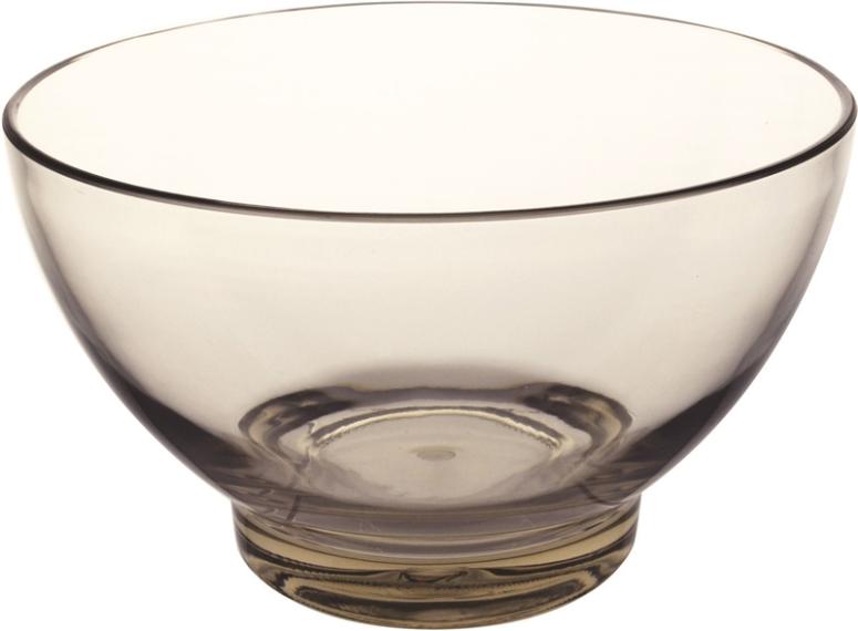 Knack3 165306I Acrylic Clear Large Bowl, Warm Gray, Round