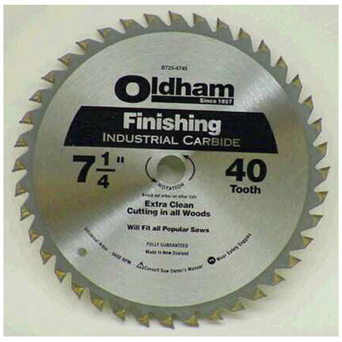 Oldham B7254740-10 40T Carbide Tip Circular Saw Blade 7-1/4"