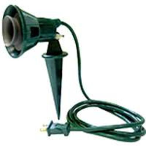 PowerZone ORFL10506 Outdoor Floodlight Holder Kit with 6' Cord & Stake, Green