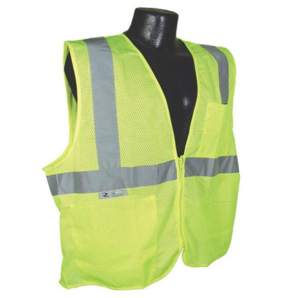 Radians SV2ZGML Class 2 Economy Mesh Safety Vest With Zipper, Green, Large
