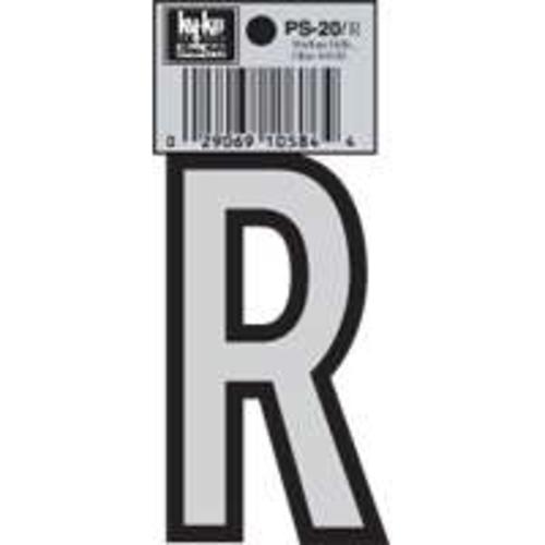 Hy-Ko PS-20/R Vinyl lettering Reflective House Letter R, Size 3-1/4"
