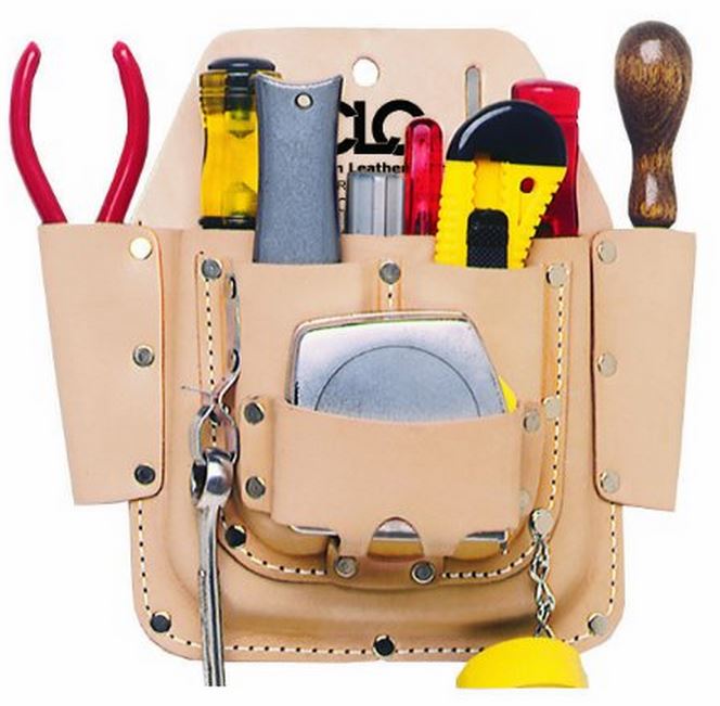 CLC W438 Top Grain Leather Tool Pouch, 6 Pockets