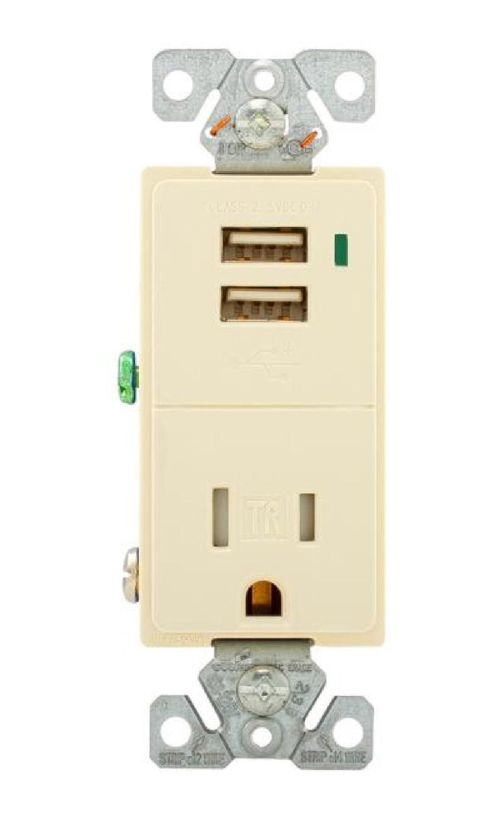 Cooper Wiring TR7740LA-K  Combination USB Charger With TR Single Receptacle, Light Almond