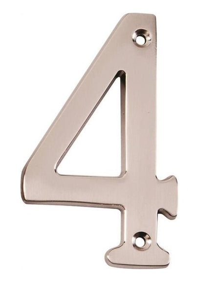 Prosource N-Z044SN-PS House Numbers With Screws #4, Satin Nickel Finish