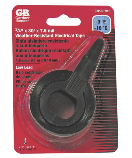 Gardner Bender GTP-307WD All Weather Tape with Dispenser, 30&#039;, Black