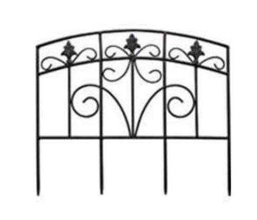 Mintcraft W52360-3L Decorative Arch Garden Fence, Matte Black