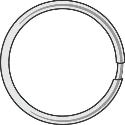 Hy-Ko KB108 Split Key Ring, Tempered Steel, 1-3/8", 100-Pack