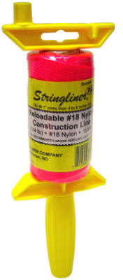 Stringliner Reloadable Construction Line Reel 250', Fluorescent Pink