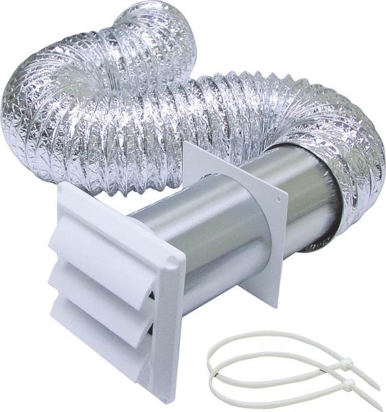 Lambro 407W LamaFlex Louver Dryer Vent Kit, 4" X 8'