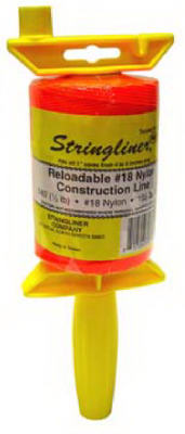 Stringliner Reloadable Construction Line Reel 540', Fluorescent Orange