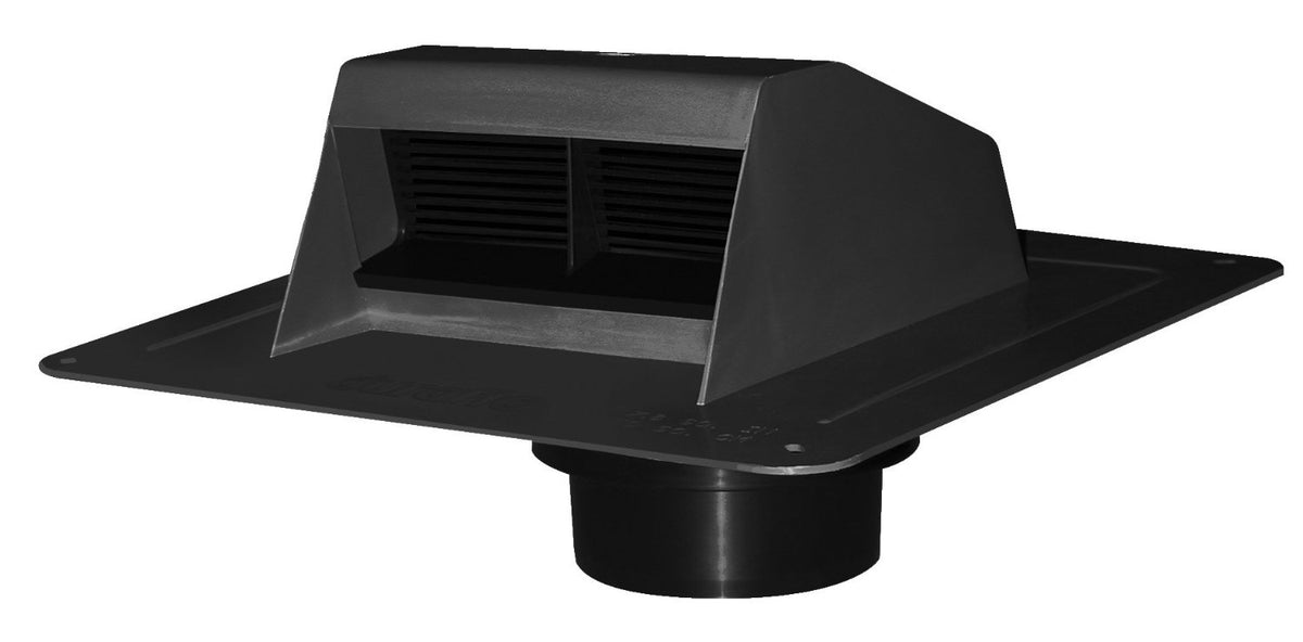 Duraflo 6011BL Exhaust Vent with Flap and Attached Collar, Black
