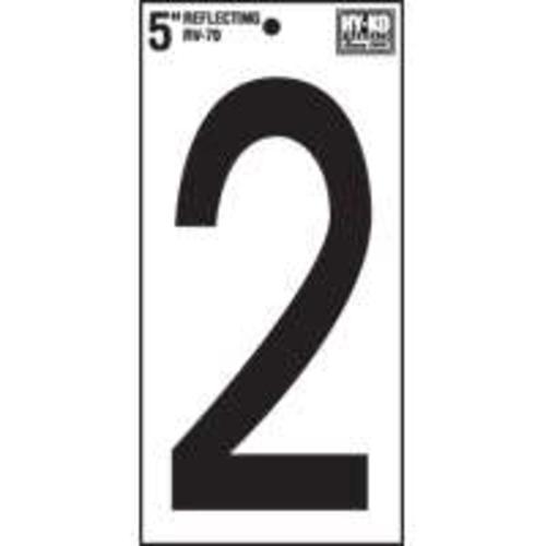 Hy-Ko RV-70/2 Reflective Self-Stick Number 2, 5"