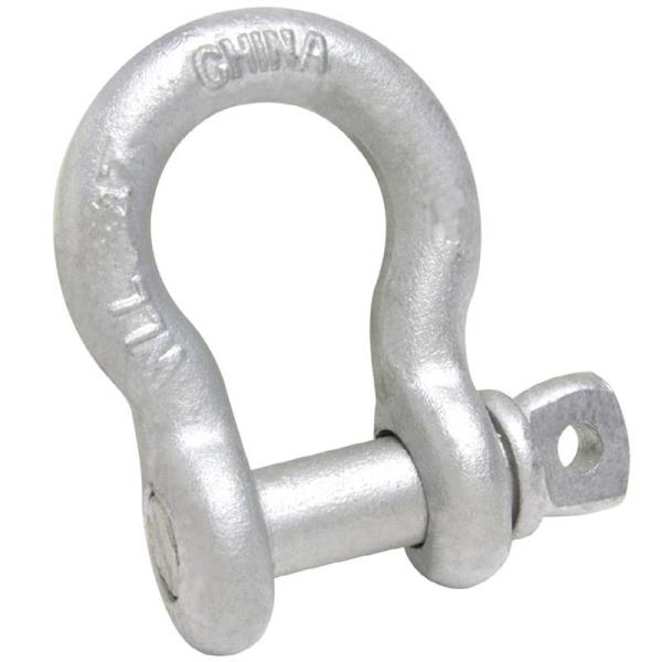 Baron 193LR-1/4" Screw Pin Anchor Shackle, Steel, Galvanized, 1/4"