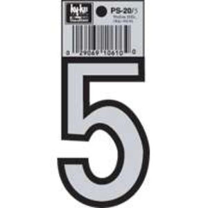 Hy-Ko PS-20/5 Reflective Vinyl House Number #5, 3-1/4"