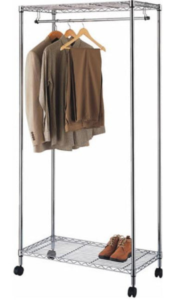 Simple Spaces SS-8058-90TCH-3L Garment Rack With Wheels, Chrome