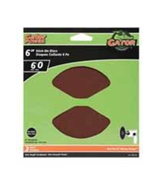 Gator 3012-012 Stick-On Sanding Discs, 6", 60 Grit