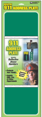 Hy-Ko 911 Reflective Address Plate with 3" Reflective Number