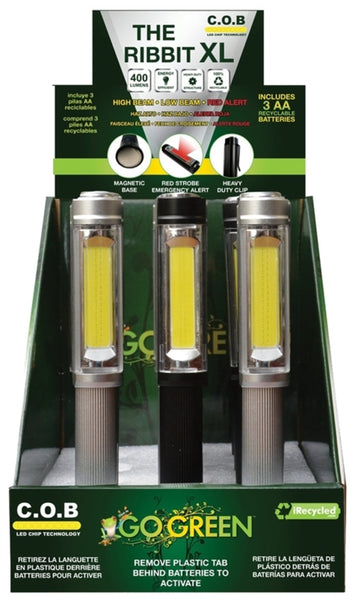 Go Green GG-113-RXLDISP The Ribbit XL Pocket LED Flashlights, 400 Lumens