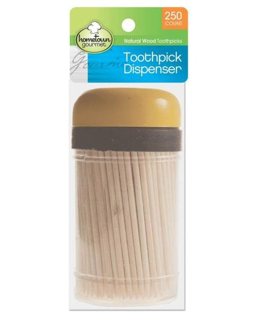 FLP 6081 Natural Wood Toothpick Dispenser, 250 Count