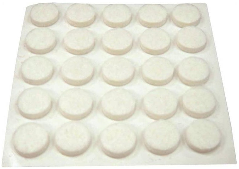 Prosource FE-S301-PS Protective Felt Pads, Round, 3/8", White, 75/Pack