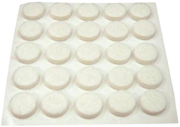 Prosource FE-S301-PS Protective Felt Pads, Round, 3/8", White, 75/Pack