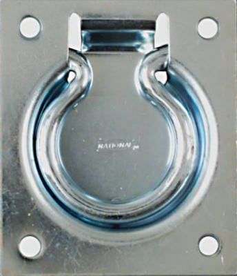 National Hardware N203-752 Steel Flush Ring Pull, 3" x 3.5", Zinc Plated