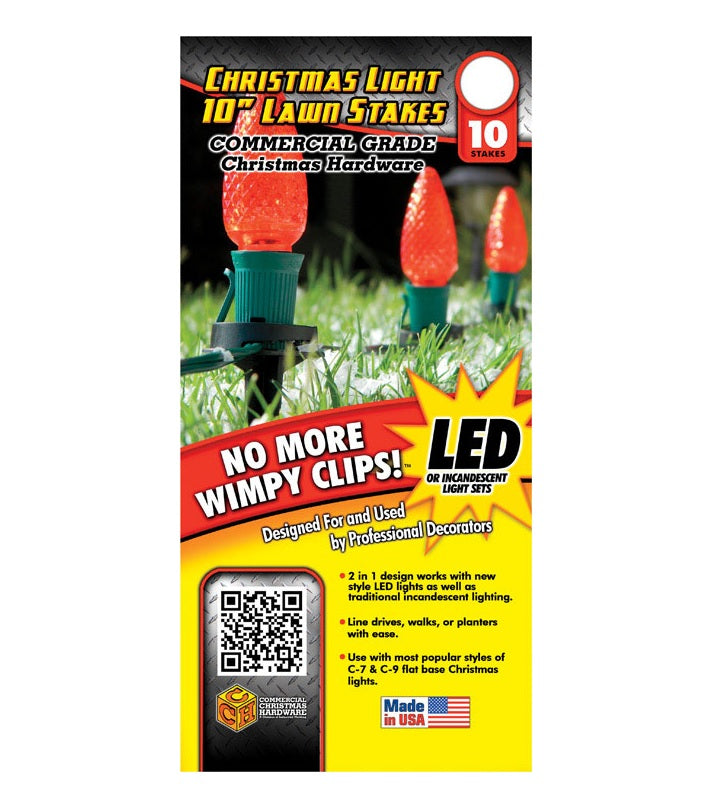 Commercial Christmas Hardware 9140-99-5638 Christmas Light Lawn Stakes, Nylon, Black