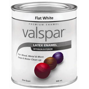 Valspar 410.0065000.005 Interior/Exterior Acrylic Latex Enamel, 1 Quart, Gloss, White