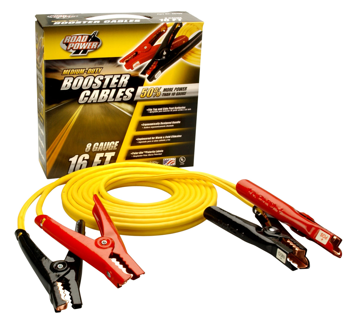Road Power 08466-00-02 8-Gauge Booster Cable, 16&#039;