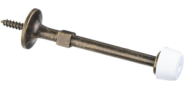 National Hardware N159-038 Rigid Door Stop, 3", Antique Brass