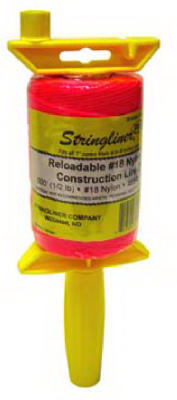 Stringliner Reloadable Construction Line Reel, 500', Fluorescent Pink