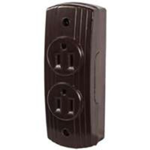 Cooper Wiring 542B-BOX Surface Mount Duplex Receptacle, Brown