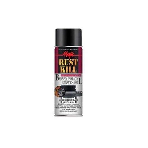 Majic 8-2020-8 Rust Kill Spray Enamel, 12 Oz, Barbeque Black