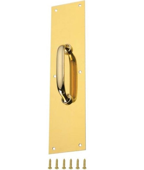 Prosource 32239BBB-PS Pull Plate, Bright Brass, 3-1/2" x 15"