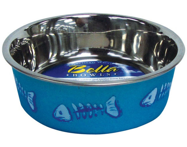 Loving Pets 7750 Skelleton Design Bella Bowl, Blue