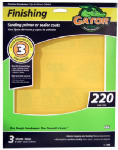 Gator 7266 Step-3 Premium Sanding Sheet, 220 Grit, 9" x 11"