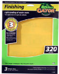 Gator 7267 Step-3 Premium Sanding Sheet, 320 Grit, 9" x 11"
