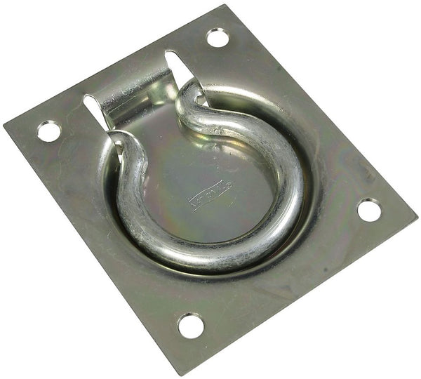 National Hardware N226-894 Flush Ring Pull, Steel, Zinc plated, 3" x 3-1/2"
