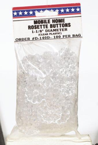 Us Hardware D-140D Rosette Button, 1-1/8", Clear