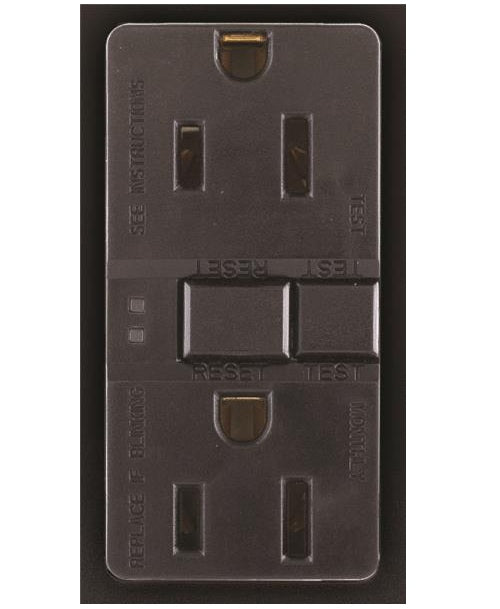 Arrow Hart SGF15BK Self-Test GFCI Receptacle, 15 Amp, Black
