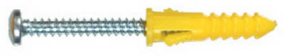 Hillman Fasteners 41821 Ribbed Plastic Anchor W/Screw, 8-10-12 x 1.25"