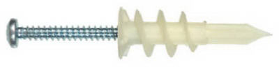 Hillman 41409 Plastic Self-Drilling EZ Wallboard Anchor with #8 Screw, 10-Pack