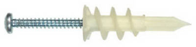 Hillman 41410 Plastic EZ Wallboard Anchor w/ #6x1-1/4" Phillips Screw, 20-Pack