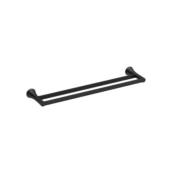 Moen Y0722BL Mikah Series Double Towel Bar, Matte Black, 24 Inch