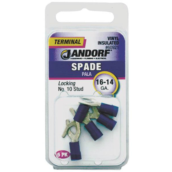 Jandorf 60921 Vinyl Insulated Spade Terminals, 16-14 Gauge AWG