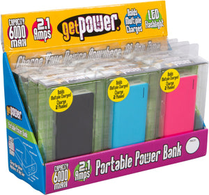 GetPower GP-DIS-PWRPCKV2 Portable Device Chargers, Assorted Colors