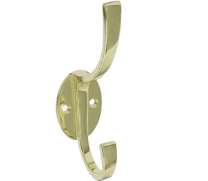 National Hardware N806-822 Coat And Hat Hook, Polished Brass, 2-1/2" x 1-1/2"