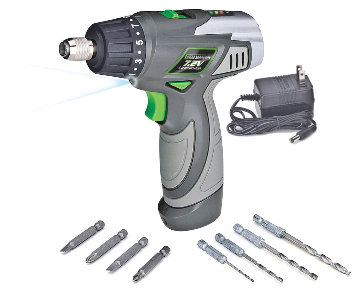 Genesis GLSD72A Lithium-Ion 2 Speed Screwdriver, 7.2 Volts