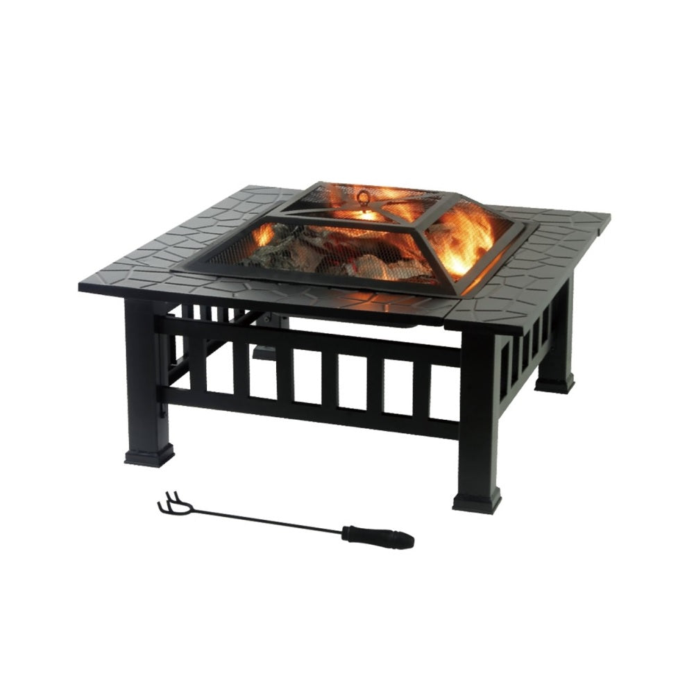 Seasonal Trends N834 Fire Pit Square, Steel, 32 Inch