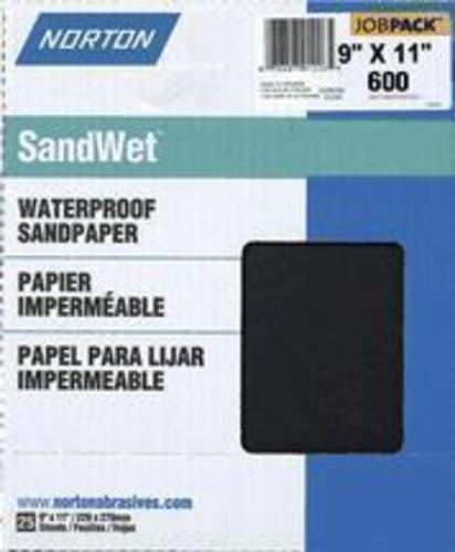 Norton 01223 Waterproof Sandpaper, 600 Grit